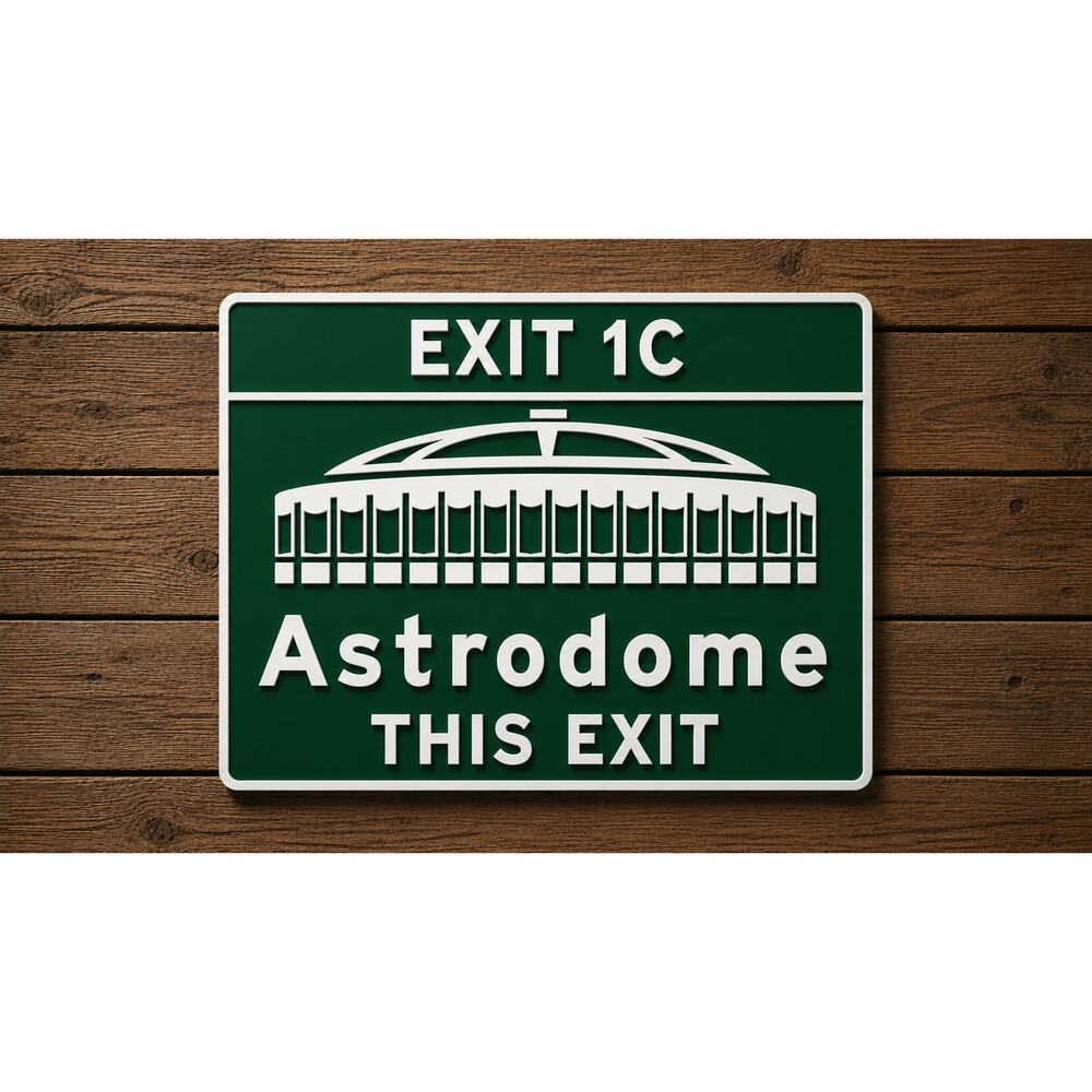 Astrodome Exit Road Sign Houston Texas Baseball Stadium Astros Park